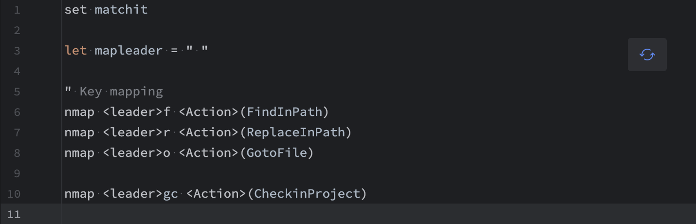 ideavimrc のリロードボタン